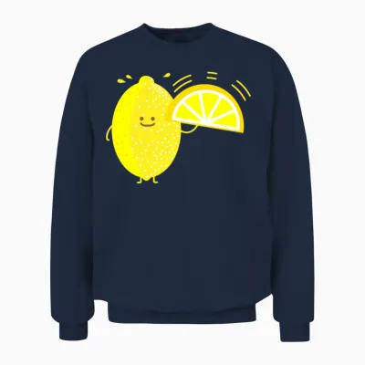 Funny Lemon Unisex Sweatshirt - Navy