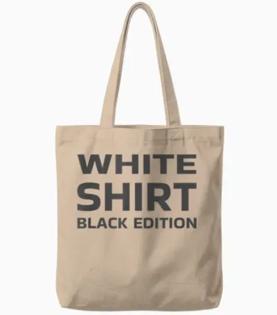 White Shirt Black Edition White Shirt Black Edition Tote Bags - Natural