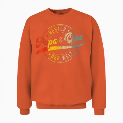 Bester Papa Und Opa Zum Vatertag, Geburtstag Und Weihnachten Unisex Sweatshirt - Orange