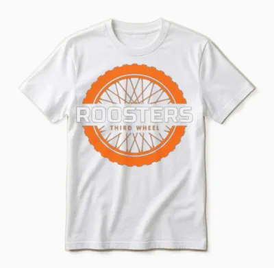 Mens Roosters Third Wheel Tire Service Funny Cock Unisex T-Shirt - White