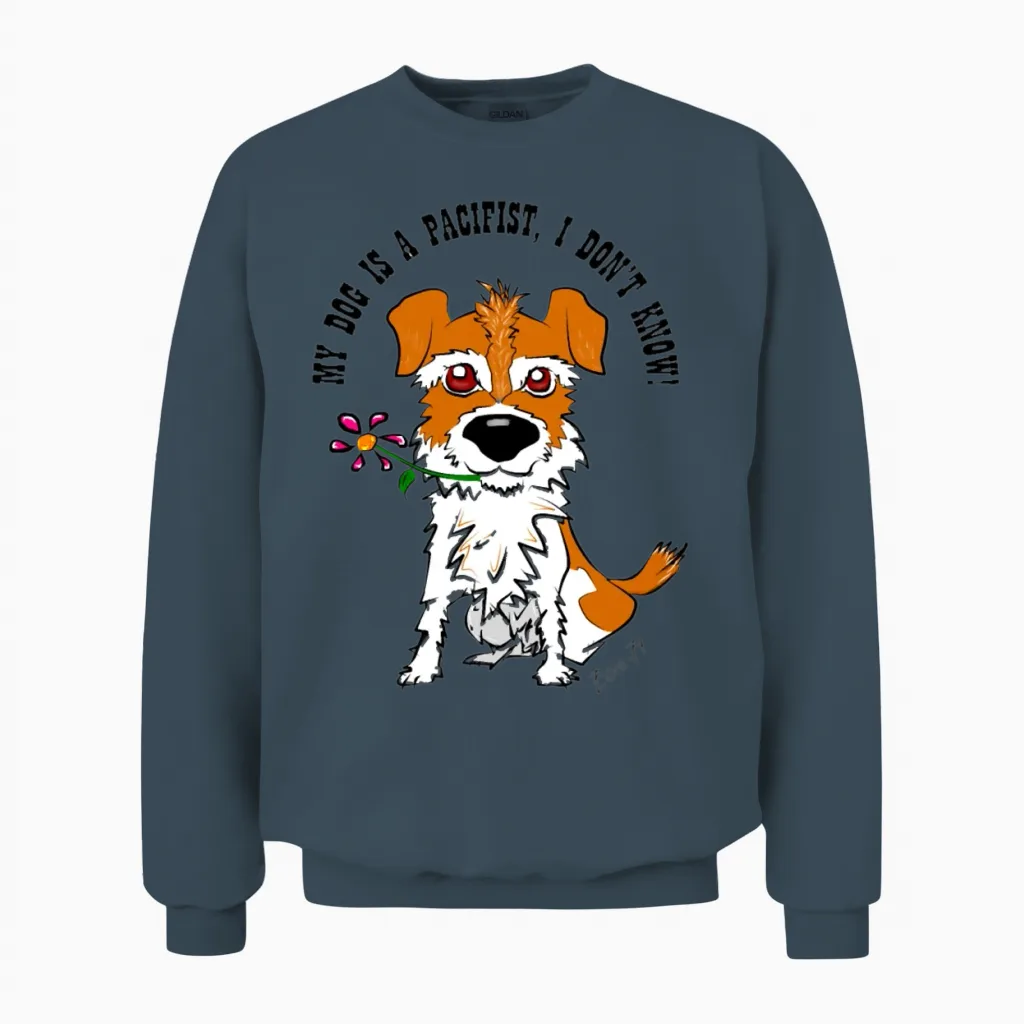 Dog Jack Russell Dog Lovers Gift Unisex Sweatshirt in Dark Heather