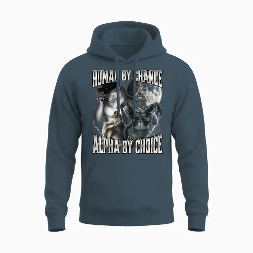 Human by Chance Alpha by Choice T-Shirt, Black, S Unisex Hoodie - Dark Heather
