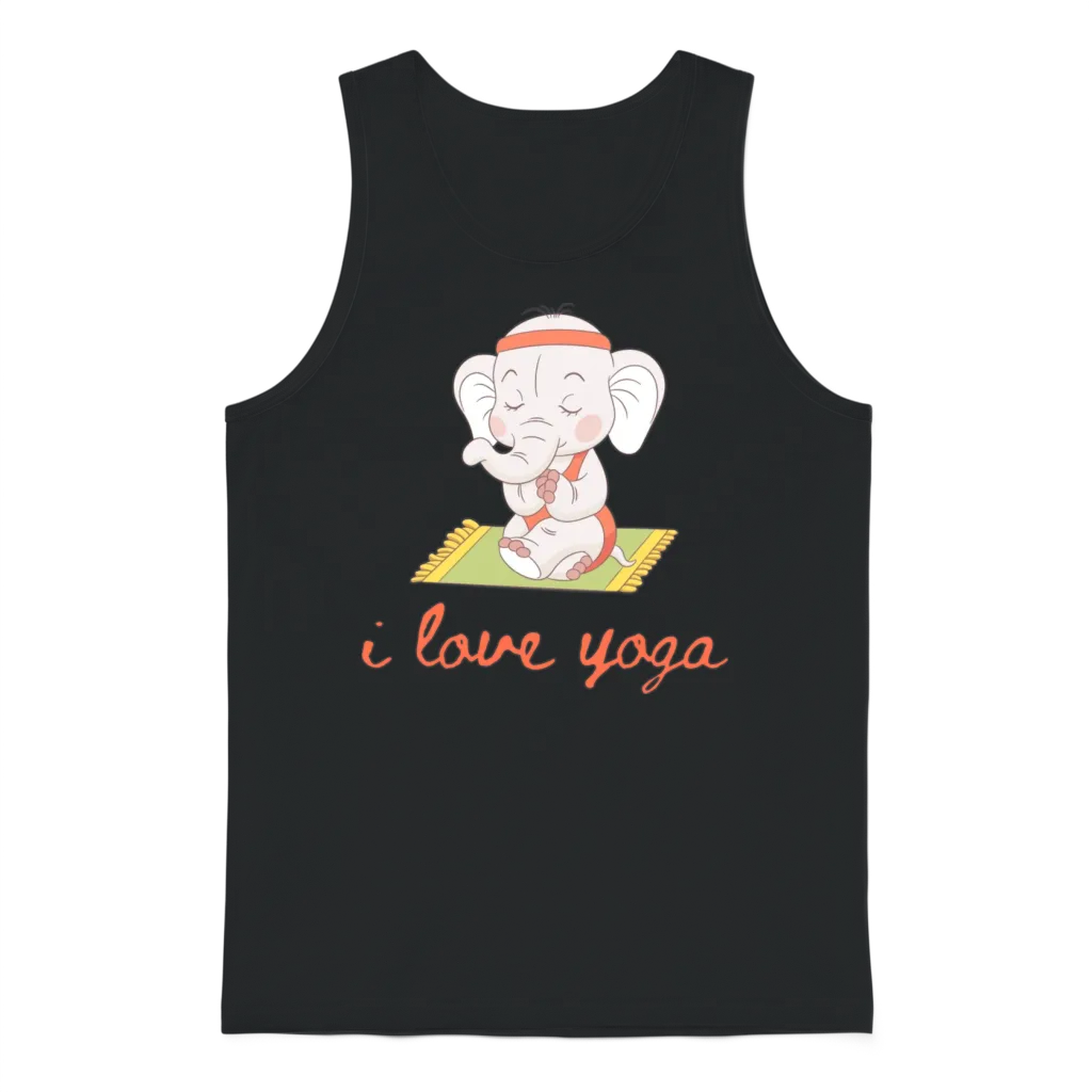 I Love Yoga Unisex Tank Top - Black