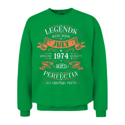 1974 in July Retro Unisex Sweatshirt - Irish Green