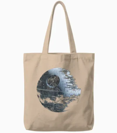 Star Wars: Return of the Jedi Death Star Was Destroyed T-Shirt, Black Tote Bags - Natural
