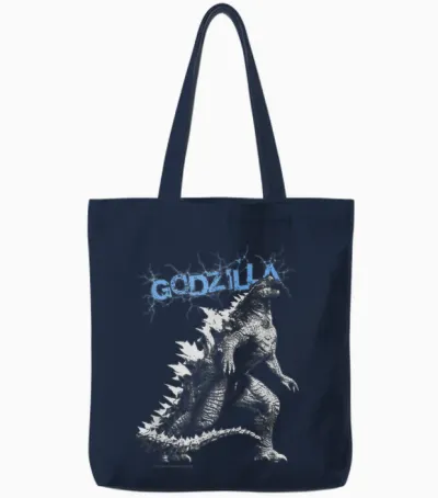 Monsterverse Godzilla Crackle - Officially Licensed Tote Bags - Navy