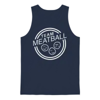 Team Meatball White Unisex Tank Top - Navy – 1