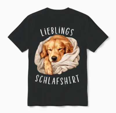 Dog Official Favourite Sleep Shirt Golden Retriever Unisex T-Shirt - Black