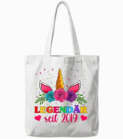 4. Geburtstag Mädchen Shirts, Legendar Seit 2019 Einhorn Tote Bags - White