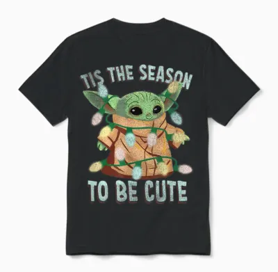 Star Wars: the Mandalorian Christmas Grogu Tis the Season Unisex T-Shirt - Black