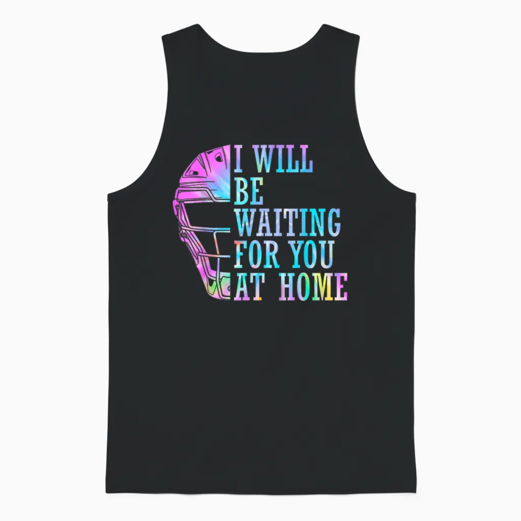 I Will Be Waiting for You at Home Softball Catcher Unisex Tank Top in Black