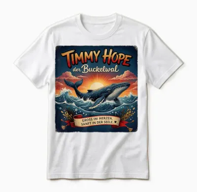 Timmy Hope Buckelwal Wal Meer Ozean Natur Design Unisex T-Shirt - White