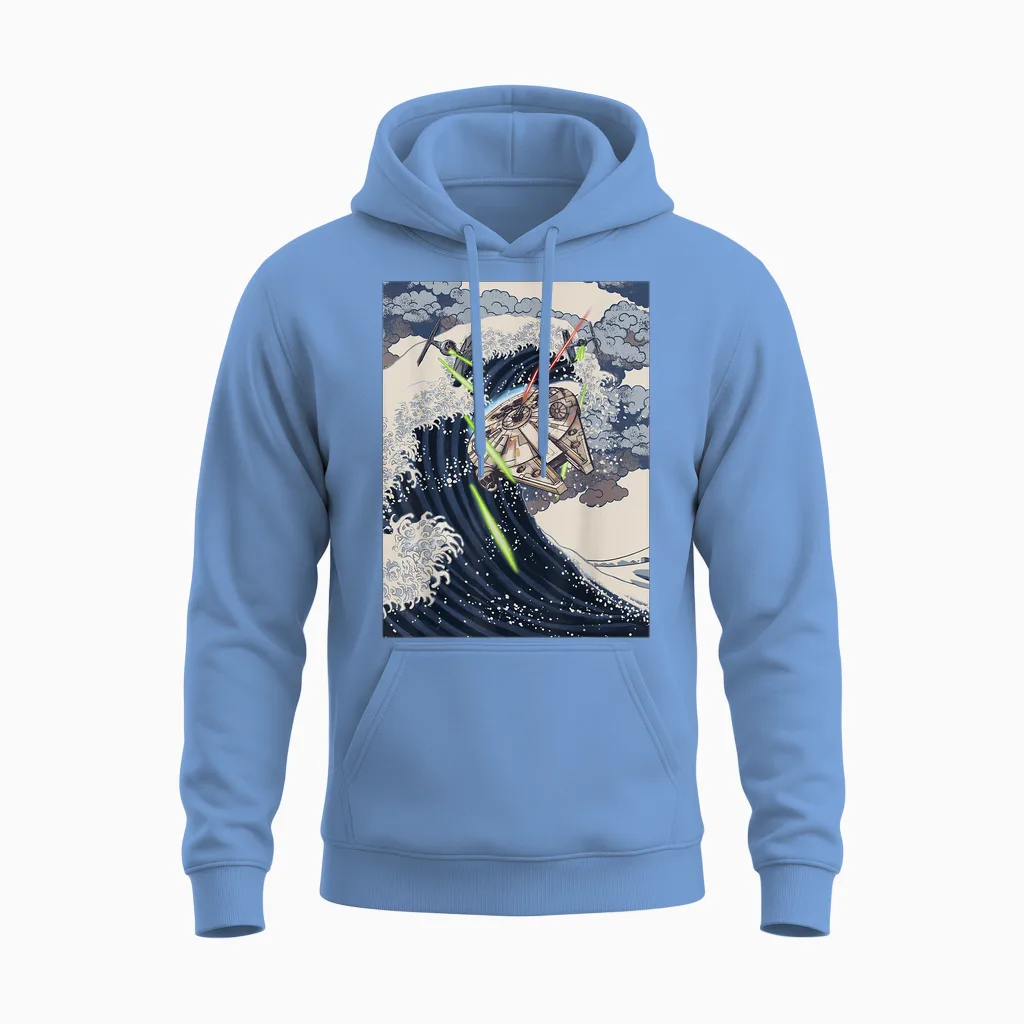 Star Wars Millennium Falcon Space Wave Unisex Hoodie in Carolina Blue