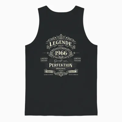 60. Geburtstag Mann Frau 60 Jahre Deko 1966 Geschenk Lustig Unisex Tank Top - Black