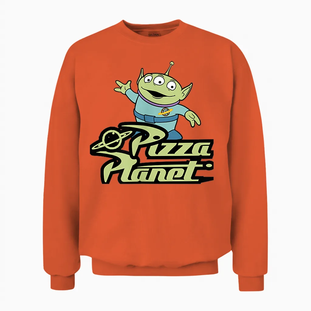 Disney Pixar Toy Story Alien Pizza Planet Classic Unisex Sweatshirt in Orange