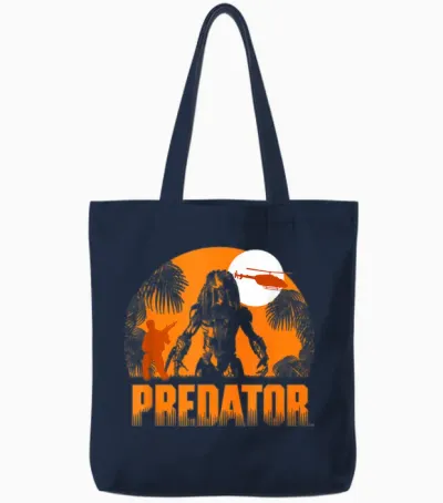 Predator Iconic Predator Haunt Silhouette Big Chest Tote Bags - Navy