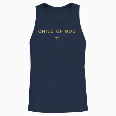 Child of God Shirt Jesus Faith Minimalist Christian Unisex Tank Top - Navy