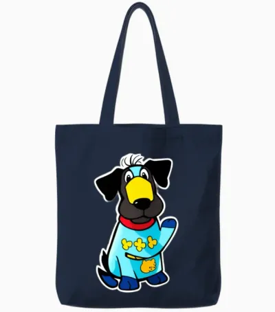Funny Cartoon Dog Tote Bags - Navy