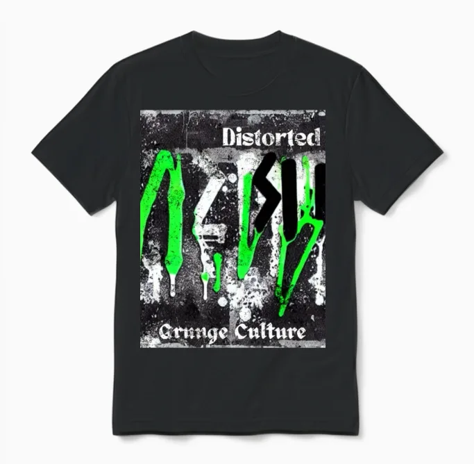 Street Culture Grunge Style Unisex T-Shirt in Black