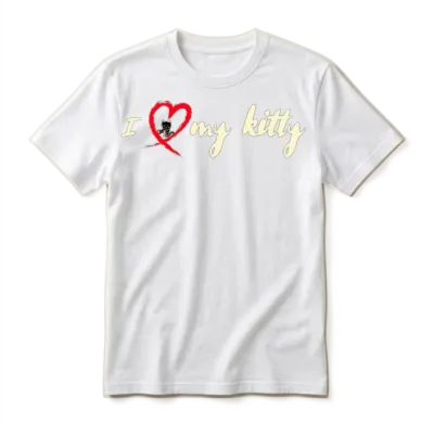 I Heart My Kitty Unisex T-Shirt - White