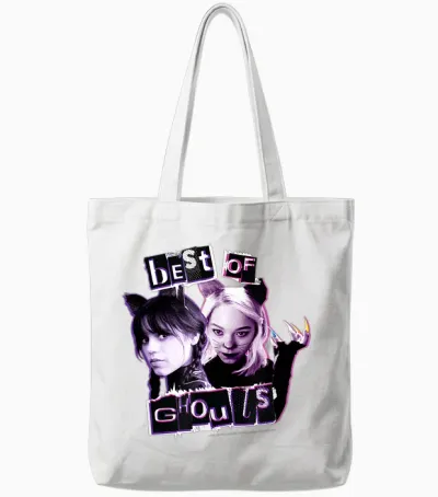 Wednesday Best of Ghouls Wednesday & Enid Vintage Tote Bags - White