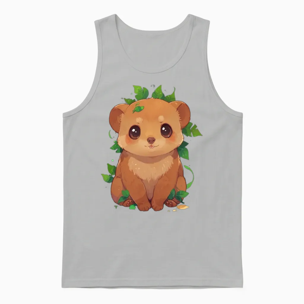 Cute Kinkajou - Cute Animals Unisex Tank Top in Ash