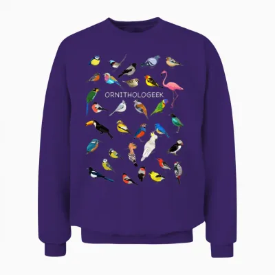 Ornithologeek Unisex Sweatshirt - Purple