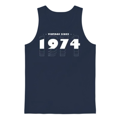 Best of 1974, 51st Birthday Party, Timeless Unisex Tank Top - Navy