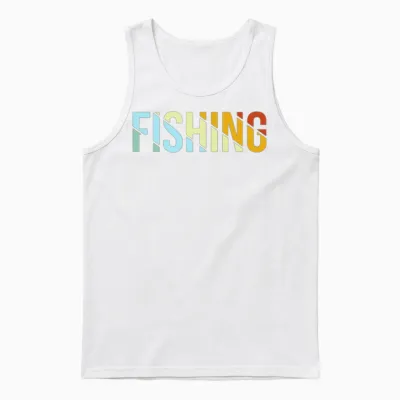 Fishing Retro Unisex Tank Top - White