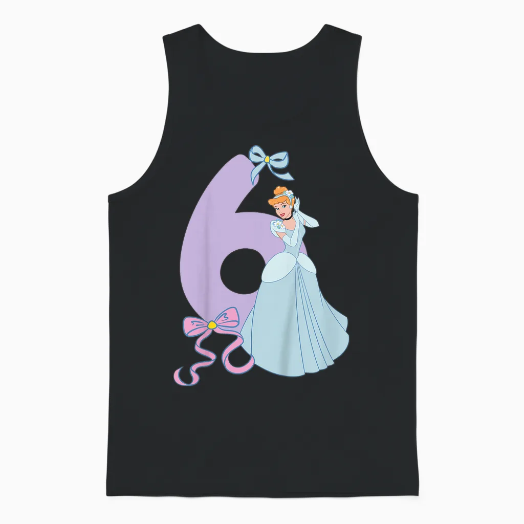 Kinder Cinderella 6 Geburtstag Unisex Tank Top in Black