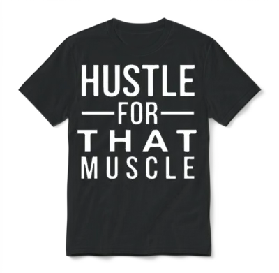 Hustle for That Muscle Funny Workout Unisex T-Shirt - Black