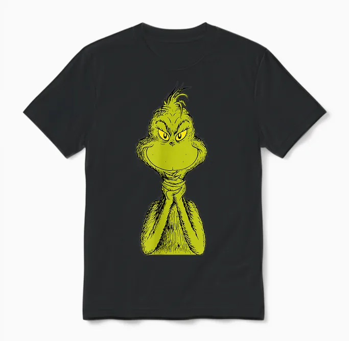 Dr. Seuss Classic Sly Grinch Unisex T-Shirt in Black