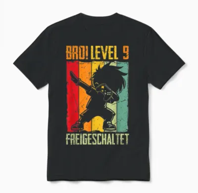 Bro! Level 9 Freigeschaltet 9.geburtstag Video Gamer Junge Unisex T-Shirt - Black