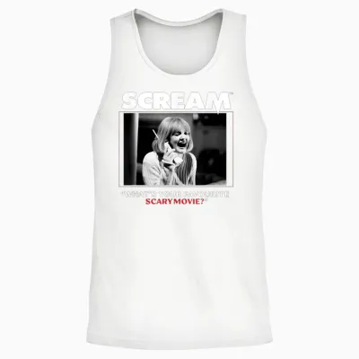 What's Your Favourite Scary Movie? Graphic Papl3015 Unisex Tank Top - White
