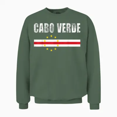 Cape Verde Flag, Cape Verdean, Proud Cabo Verde Unisex Sweatshirt - Military Green