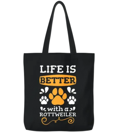 Fighting Dog Dog Lover Mistress Puppy Tote Bags - Black