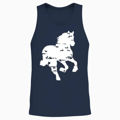 Racing Horse Unisex Tank Top - Navy