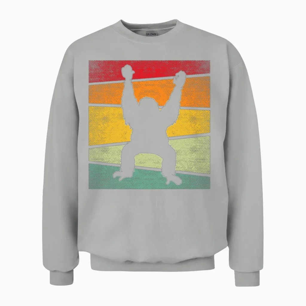 Orang Utan Retro Unisex Sweatshirt in Ash