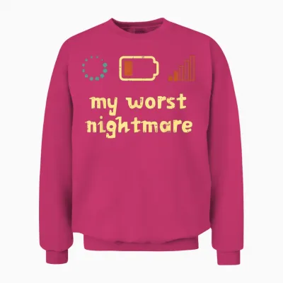 My Worst Nightmare Low Wifi Signal Funny Gamer Men Boys Unisex Sweatshirt - Heliconia
