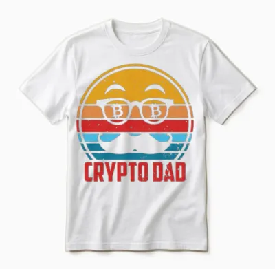 Crypto Dad, Bitcoin, Cryptocurrency, Crypto Unisex T-Shirt - White