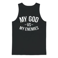 My God vs My Enemies Christian & Faith Unisex Tank Top - Black – 1