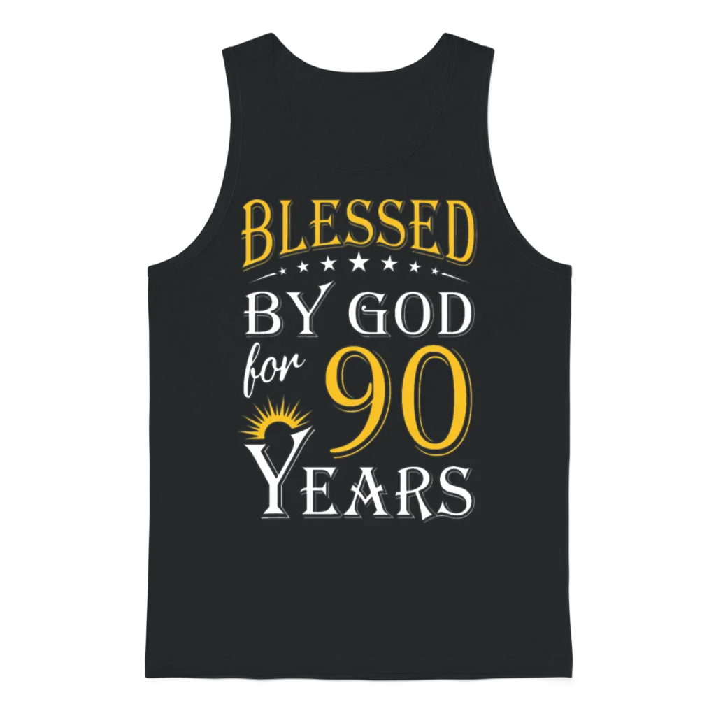 Vintage by God for 90 Years Happy 90th Birthday Unisex Tank Top - Black