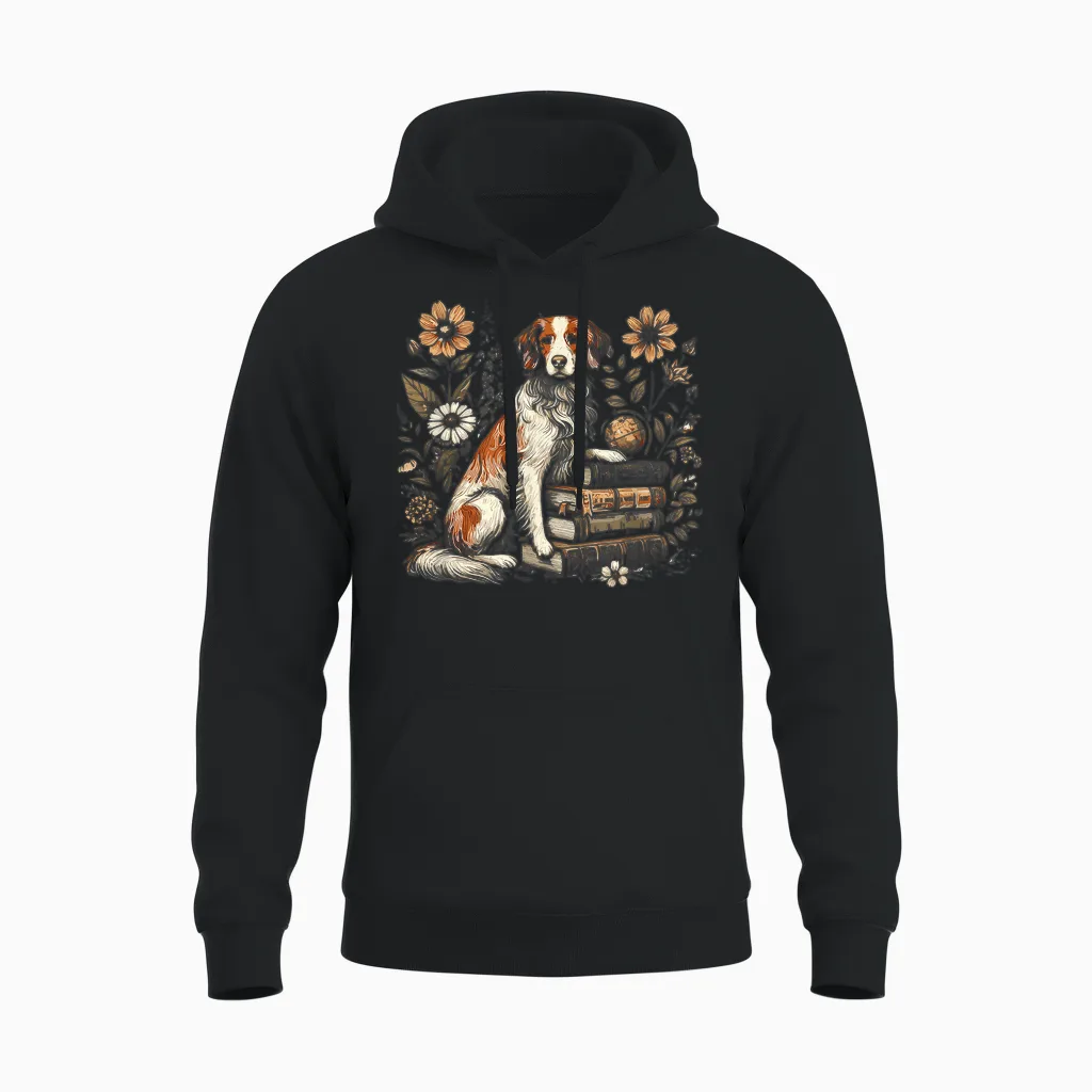 French Dog Breed - Breton Spaniel T-Shirt, Black, S Unisex Hoodie in Black
