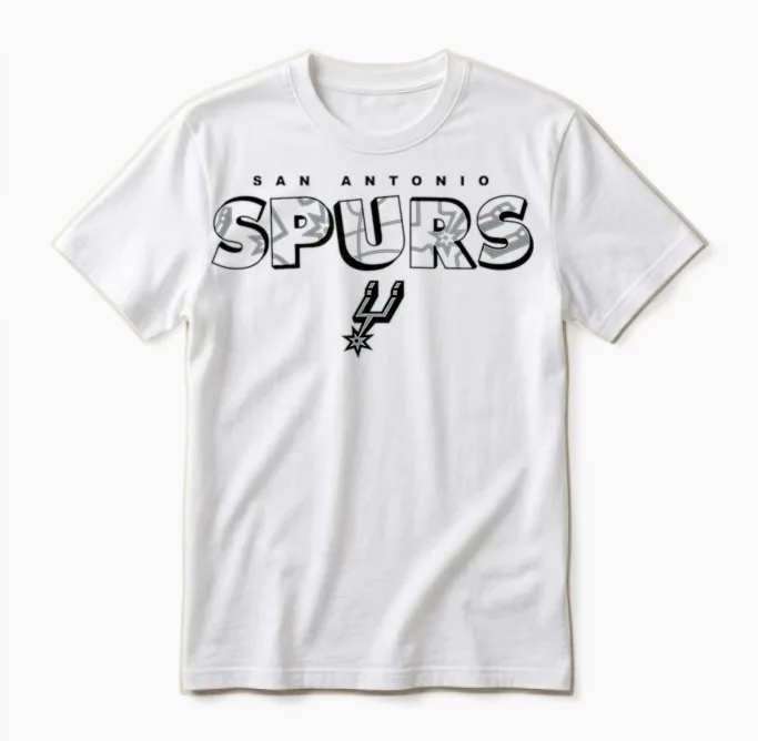 Nba - San Antonio Spurs Logo Knockout Blanc Unisex T-Shirt in White