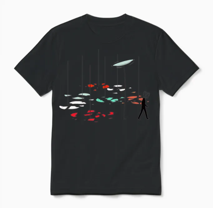 Bear and Spinning Plates Wildlife Unisex T-Shirt in Black