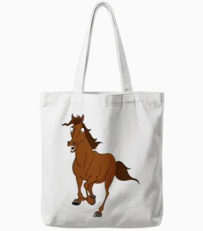 Horse Running Tote Bags - White