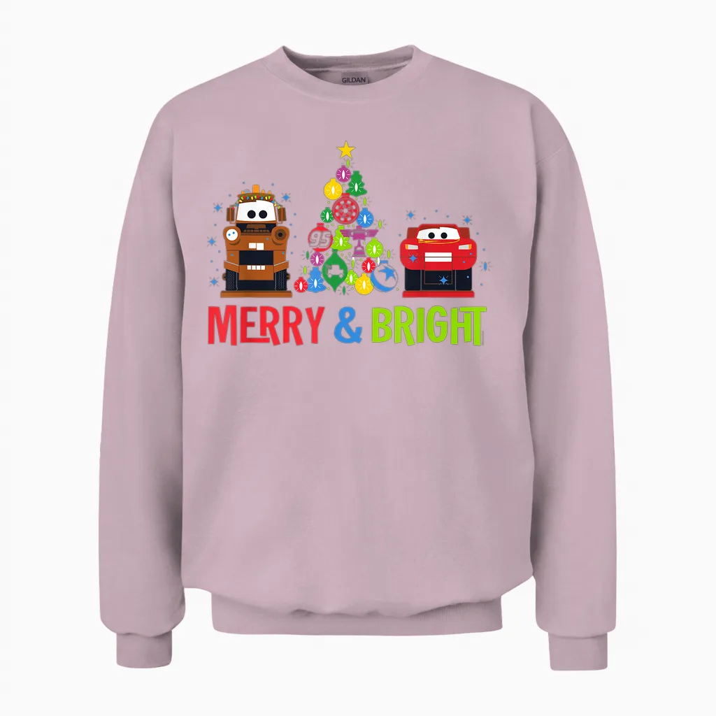 Disney and Pixar's Cars Christmas Holiday Nutcrackers Unisex Sweatshirt in Light Pink