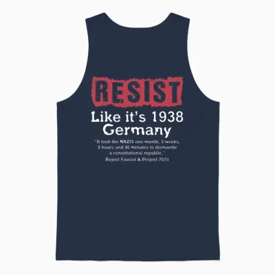 Resist Like It's 1938 Germany Unisex Tank Top - Navy