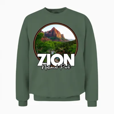 National Park Hiking Premium Unisex Sweatshirt - Military Green