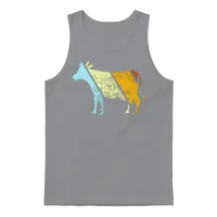 Cow Retro — Farm & Country Gift Unisex Tank Top - Sport Grey – 1